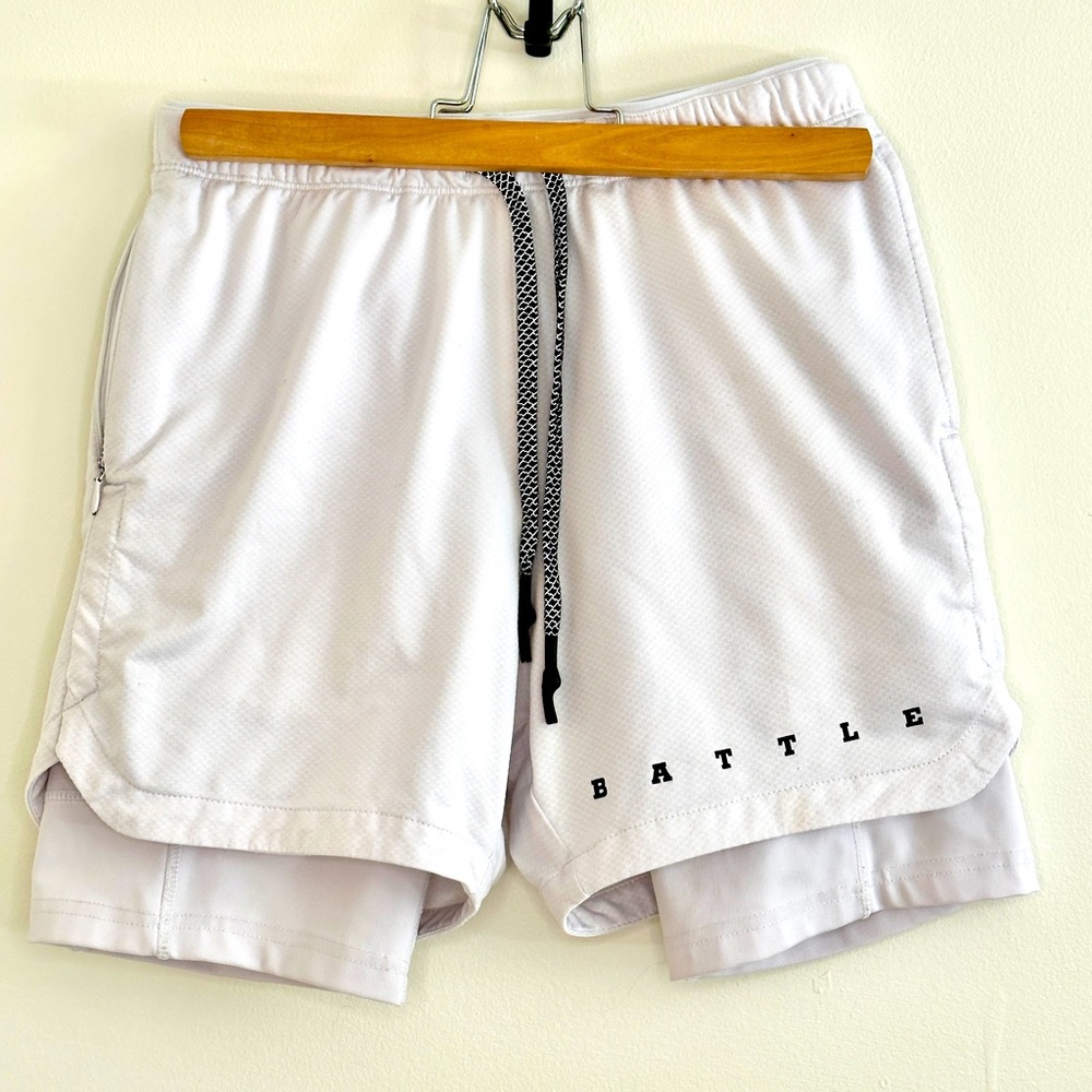 Youth Large Battle Fly 5 Short - white
